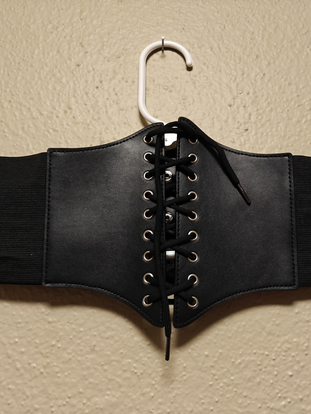 Black Lace-Up Elastic  Corset Waist Cincher